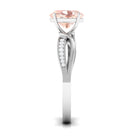 Rosec Jewels-1.25 CT Infinity Shank Morganite Engagement Ring with Diamond