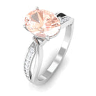 Rosec Jewels-1.25 CT Infinity Shank Morganite Engagement Ring with Diamond