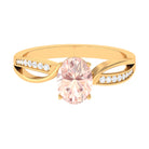 Rosec Jewels-1.25 CT Infinity Shank Morganite Engagement Ring with Diamond