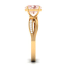 Rosec Jewels-1.25 CT Infinity Shank Morganite Engagement Ring with Diamond