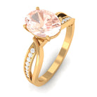 Rosec Jewels-1.25 CT Infinity Shank Morganite Engagement Ring with Diamond