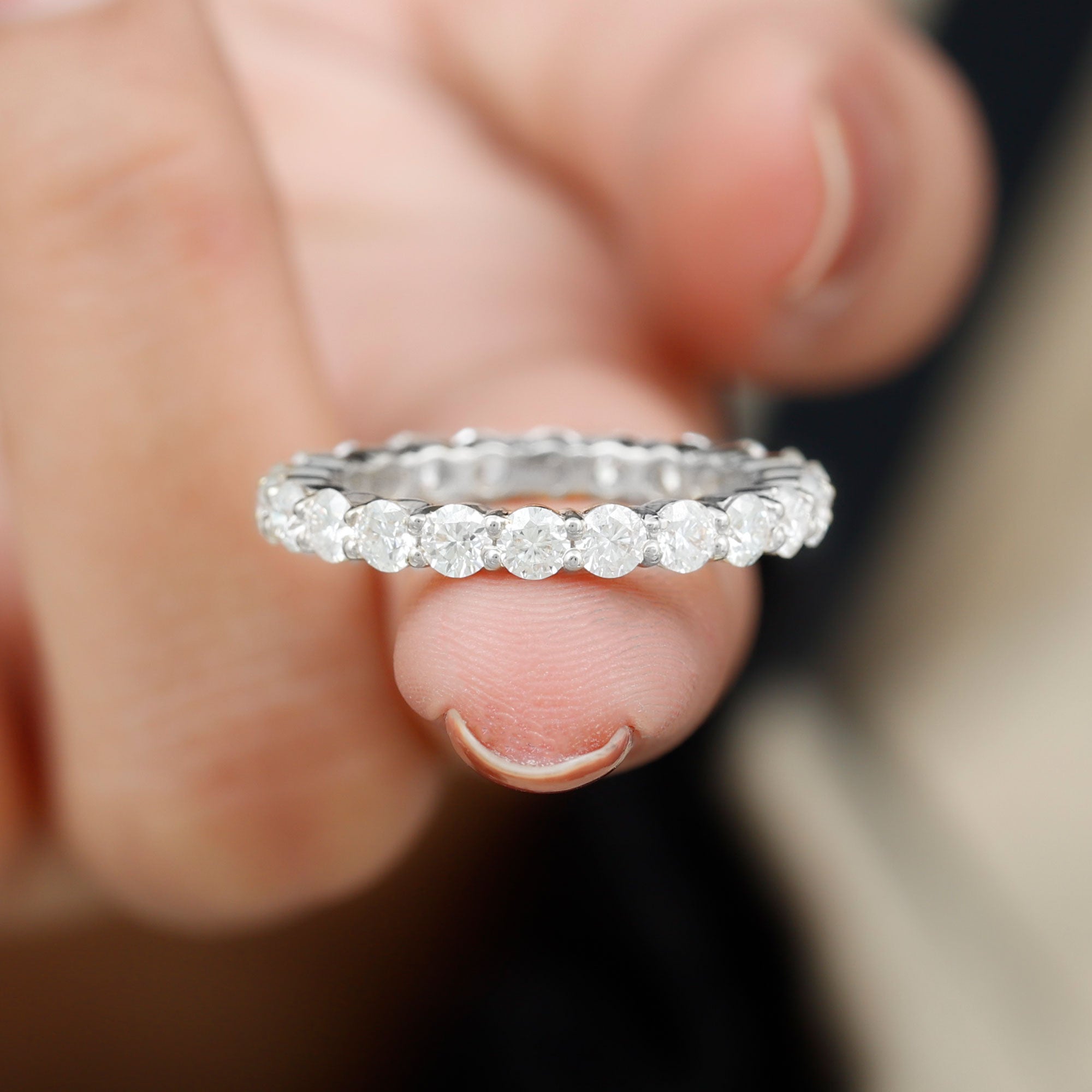 Rosec Jewels-Round Certified Moissanite Full Eternity Band Ring