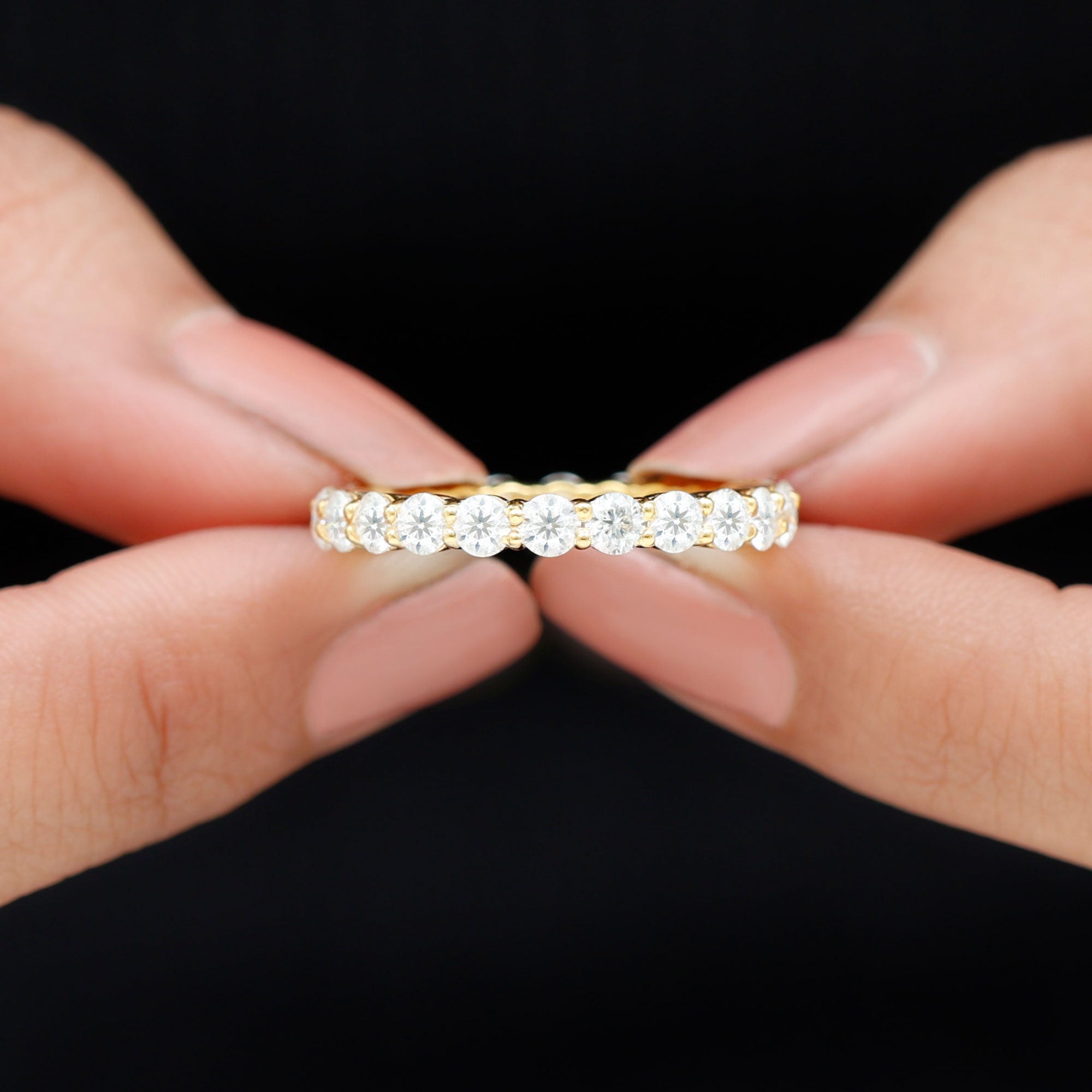 Rosec Jewels-Round Certified Moissanite Full Eternity Band Ring