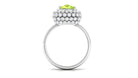 Rosec Jewels-Cushion Cut Peridot Statement Engagement Ring with Moissanite