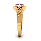 0.75 CT Rhodolite and Diamond Cut Out Antique Ring Rhodolite - ( AAA ) - Quality - Rosec Jewels