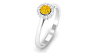 Rosec Jewels-1 CT Natural Yellow Sapphire Engagement Ring with Diamond