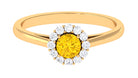 Rosec Jewels-1 CT Natural Yellow Sapphire Engagement Ring with Diamond