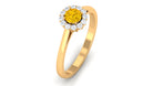 Rosec Jewels-1 CT Natural Yellow Sapphire Engagement Ring with Diamond