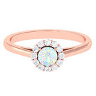 Rosec Jewels-1 CT Ethiopian Opal and Diamond Floating Halo Engagement Ring