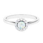 Rosec Jewels-1 CT Ethiopian Opal and Diamond Floating Halo Engagement Ring