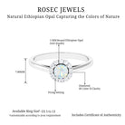 Rosec Jewels-1 CT Ethiopian Opal and Diamond Floating Halo Engagement Ring