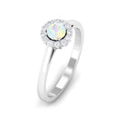 Rosec Jewels-1 CT Ethiopian Opal and Diamond Floating Halo Engagement Ring