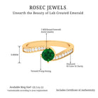 Rosec Jewels-Lab Grown Emerald Solitaire Bypass Ring with Diamond