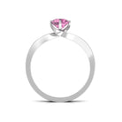 Rosec Jewels-Pink Tourmaline Solitaire Bypass Ring with Diamond