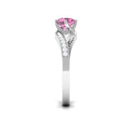 Rosec Jewels-Pink Tourmaline Solitaire Bypass Ring with Diamond