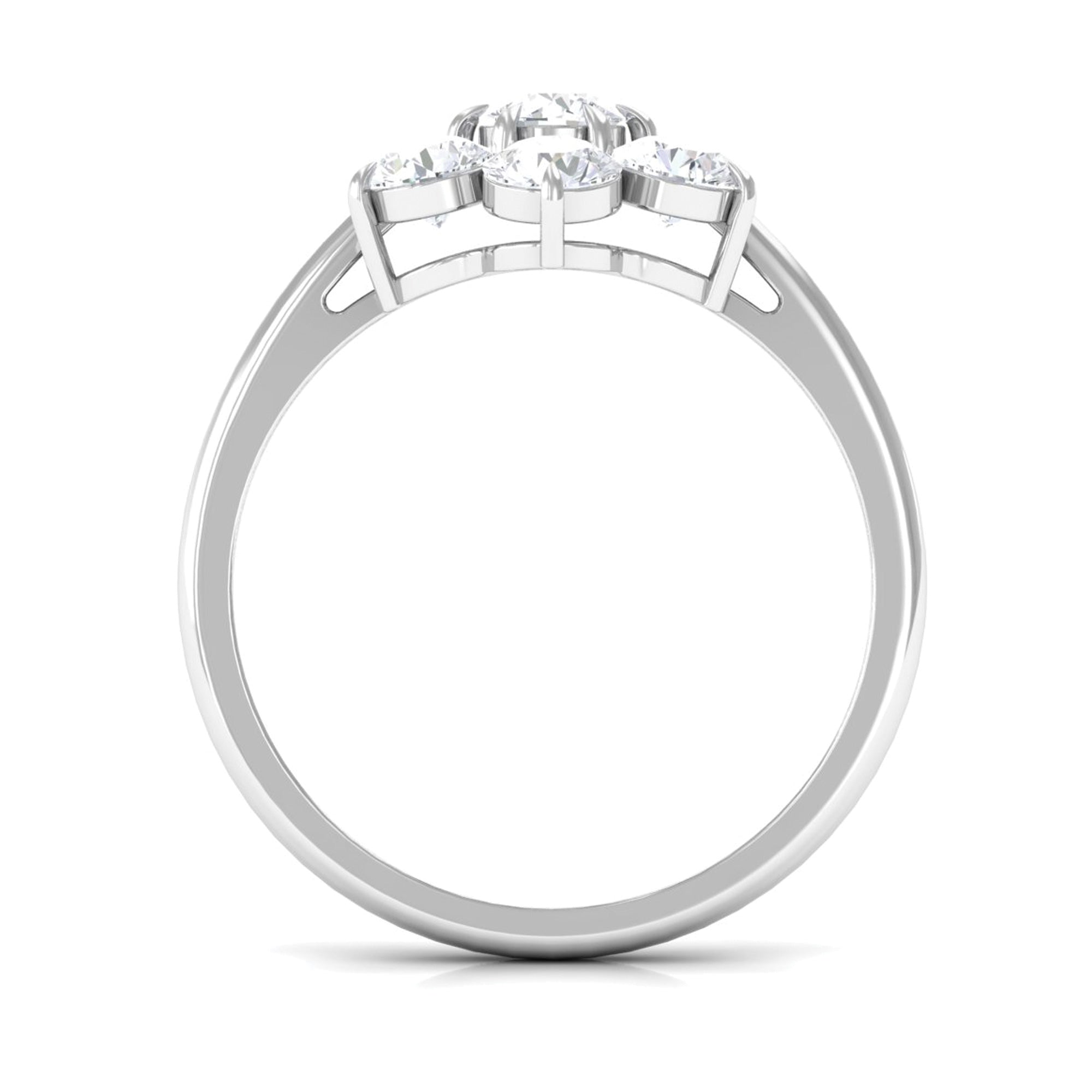 Rosec Jewels-Certified Moissanite Cluster Flower Engagement Ring