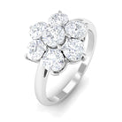 Rosec Jewels-Certified Moissanite Cluster Flower Engagement Ring