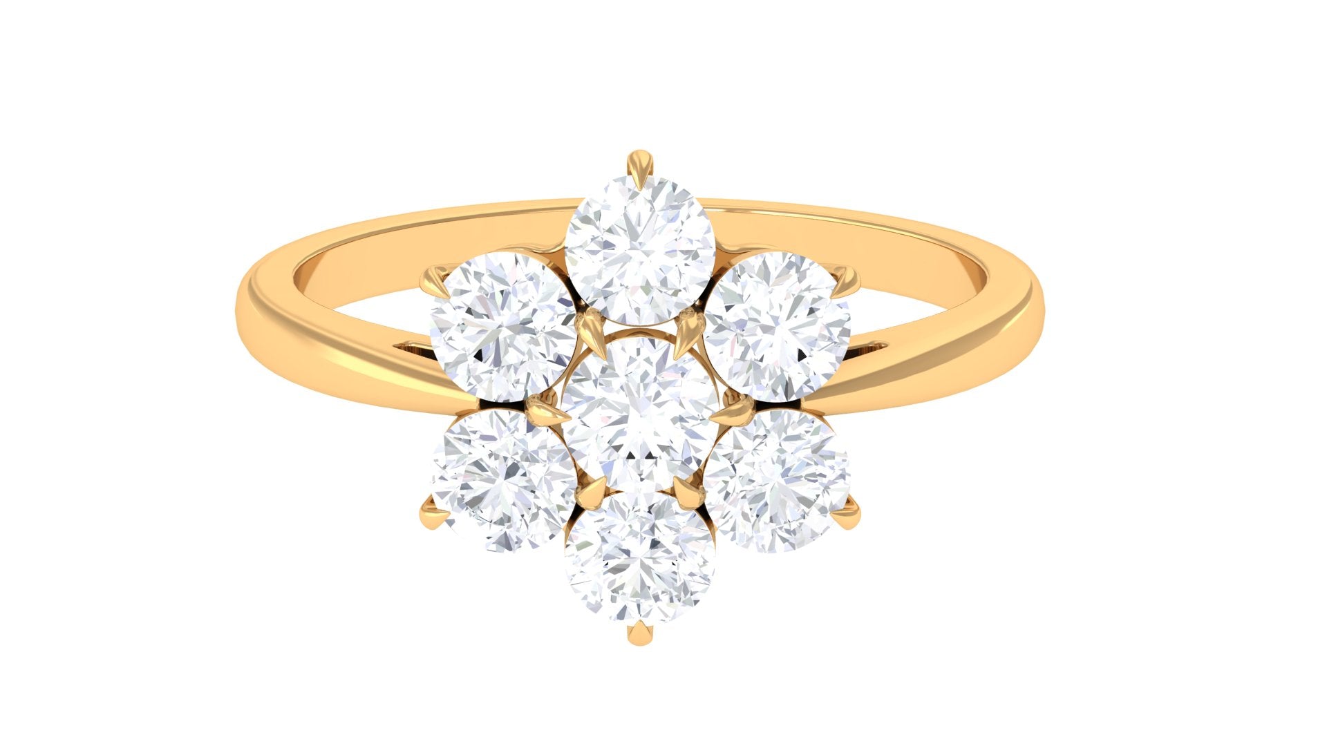 Rosec Jewels-Certified Moissanite Cluster Flower Engagement Ring