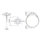 Rosec Jewels-Certified Moissanite Cluster Flower Engagement Ring