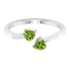 Rosec Jewels-Heart Peridot Promise Ring with Diamond