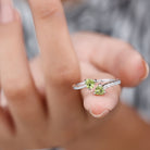 Rosec Jewels-Heart Peridot Promise Ring with Diamond