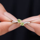 Rosec Jewels-Heart Peridot Promise Ring with Diamond