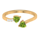 Rosec Jewels-Heart Peridot Promise Ring with Diamond