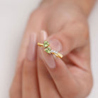 Rosec Jewels-Heart Peridot Promise Ring with Diamond