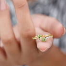 Rosec Jewels-Heart Peridot Promise Ring with Diamond