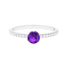 Rosec Jewels-Amethyst and Diamond Solitaire Promise Ring