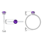 Rosec Jewels-Amethyst and Diamond Solitaire Promise Ring