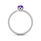 Rosec Jewels-Amethyst and Diamond Solitaire Promise Ring