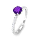 Rosec Jewels-Amethyst and Diamond Solitaire Promise Ring