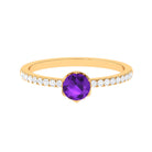 Rosec Jewels-Amethyst and Diamond Solitaire Promise Ring