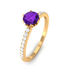 Rosec Jewels-Amethyst and Diamond Solitaire Promise Ring