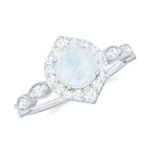 Rosec Jewels-Vintage Style Moonstone Engagement Ring with Diamond Accent