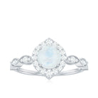 Rosec Jewels-Vintage Style Moonstone Engagement Ring with Diamond Accent