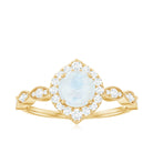 Rosec Jewels-Vintage Style Moonstone Engagement Ring with Diamond Accent