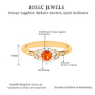 Rosec Jewels-Orange Sapphire Flower Engagement Ring with Diamond Halo