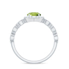 Rosec Jewels-1.25 CT Peridot Vintage Engagement Ring with Diamond Accent