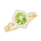 Rosec Jewels-1.25 CT Peridot Vintage Engagement Ring with Diamond Accent