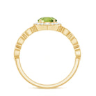 Rosec Jewels-1.25 CT Peridot Vintage Engagement Ring with Diamond Accent