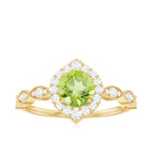 Rosec Jewels-1.25 CT Peridot Vintage Engagement Ring with Diamond Accent