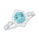 Rosec Jewels-1.75 CT Sky Blue Topaz Vintage Engagement Ring with Diamond Accent