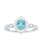 Rosec Jewels-1.75 CT Sky Blue Topaz Vintage Engagement Ring with Diamond Accent