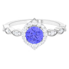 Rosec Jewels-1.50 CT Vintage Style Tanzanite Engagement Ring with Diamond Accent