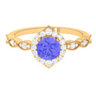 Rosec Jewels-1.50 CT Vintage Style Tanzanite Engagement Ring with Diamond Accent