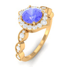 Rosec Jewels-1.50 CT Vintage Style Tanzanite Engagement Ring with Diamond Accent