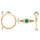 Rosec Jewels-Split Shank Emerald Engagement Ring with Real Diamond