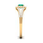 Rosec Jewels-Split Shank Emerald Engagement Ring with Real Diamond